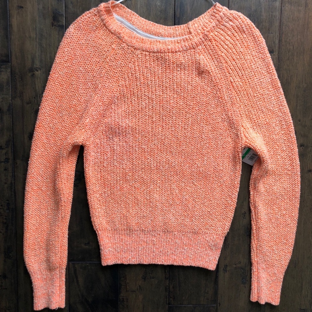 New Free People Orange Electric City Sweater